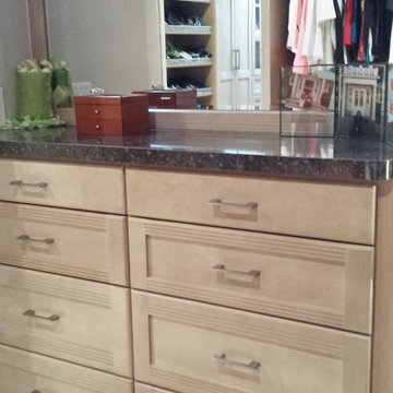 Wood and melamine closet