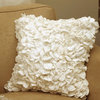 Pillow Decor - Summer Blossom White 18 x 18 Throw Pillow