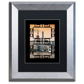 Philippe Hugonnard 'Pearl Tower VI' Art, Silver Frame, Black Matte, 14"x11"