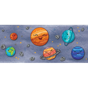 GB90280g8 Solar System Peel and Stick Wallpaper Border 8in Height x 15ft Long