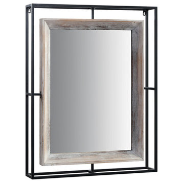 Alta Collection Mirror With Fir and Metal/Brown