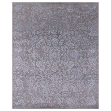 8' 2" X 10' 0" Hand-Knotted Persian Wool and Silk Rug Q6206