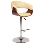 Armen Living - Paris Swivel PU Bar Stool, Cream - Add a little swank to your countertop with the Paris Swivel Bar Stool from MOD. This piece offers the clean lines and bold simplicity you'd expect from modern design along with an eye-catching color contrast that adds a new energy to your space. Set up your countertops with a seat that's dressed for both cocktail hour and hours of relaxing. Blending simplicity, comfort and luxury, this stool highlights the most important qualities of every MOD design.