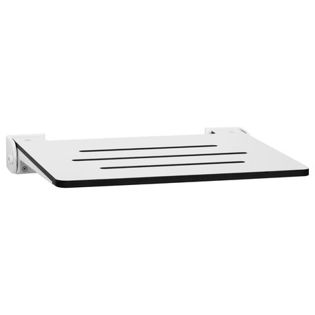 Seachrome SlimLine Folding Wall Mount Shower Seat, White Seat With White Frame