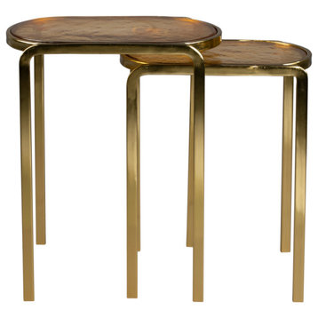 Amber Glass Side Table Set (2) | Dutchbone Bandu