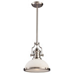 Elk Home - Chadwick 1-Light Pendant, Satin Nickel - The Chadwick collection reflects the beauty of hand-turned craftsmanship inspired by early 20th century lighting and antiques that have surpassed the test of time. This robust collection features detailing appropriate for classic or transitional decors.