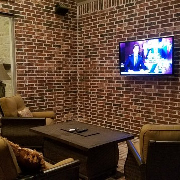 Outdoor Patio TV Mounting & Speakers, Hardwired