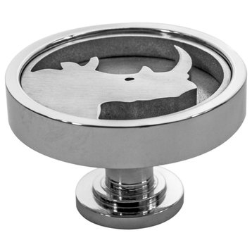 Cabinet Knob, Rhino Design by Designer Drains, Cabinet Pulls, Polished Stainless