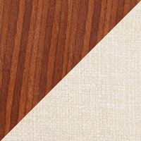 LumiSource Accent Chair, Walnut and Blue Noise, Set of 2, Walnut, Cream