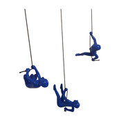 Climbing Man Pos 1, 2, 3 Wall Art!, Set of 3, Blue