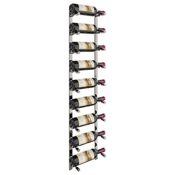 Vino Pins Flex 45 (wall mounted metal wine rack), Gunmetal, 9 Bottlles