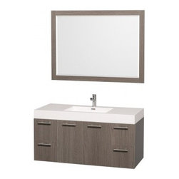 Wyndham Collection Amare 48" Bathroom Vanity Set WC-R4100-48-GROAK-RESIN - Bath Products