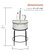 34" Tall Outdoor Antique Metal Sink Water Fountain, White