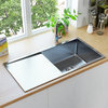 vidaXL Kitchen Sink Undermount Sink with Strainer Stainless Steel Sink Square