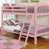 Cresswell Convertible Twin Over Twin Arched Bunk Bed with Drawers, Pink