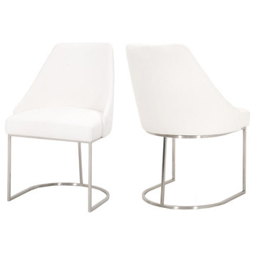 The Mylah Dining Chair, Set of 2, Peyton Pearl and Steel