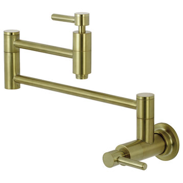 Kingston Brass KS810.DL Concord 3.8 GPM 1 Hole Wall Mounted Pot - Brushed Brass