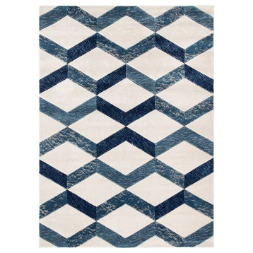 Well Woven Good Vibes Millie Contemporary Geometric Blue 7'10"x10'6" Area Rug