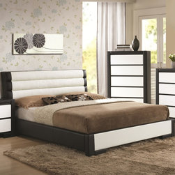 Coaster 203331Q Kimball Black and White Queen Platform Bed - Panel Beds