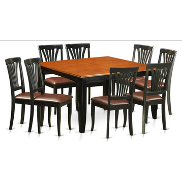East West Furniture Parfait 9-piece Wood Dining Room Set in Black/Cherry
