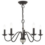 Livex Lighting - Livex Lighting 52165 Windsor 5 Light 24"W Taper Candle Chandelier - Black - With traditional beauty, the Windsor chandelier lends itself to being featured in any modern home. Featuring antique brass finish, this five light chandelier evokes elegant character.Features