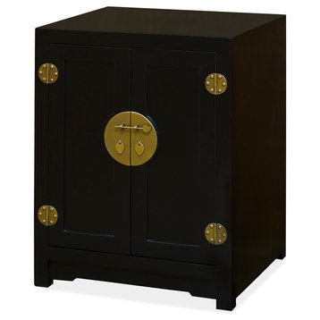 Elmwood Chinese Ming Vanity Cabinet, Black, Without Bowl and Faucet