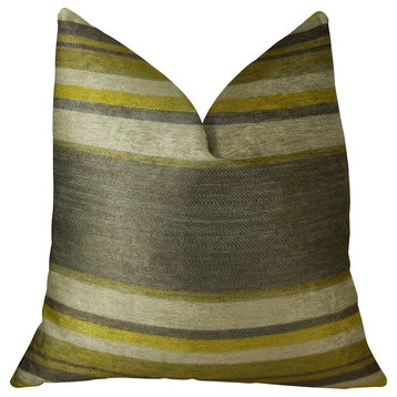Olive and Fig Gray Citrine and Ivory Handmade Luxury Pillow, 24"x24"
