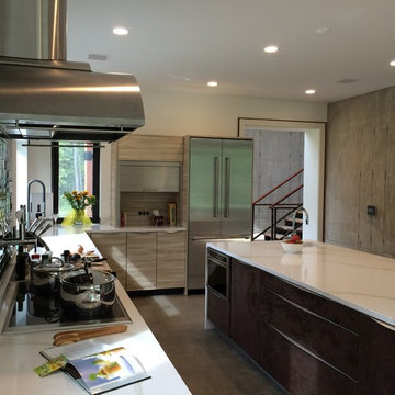 Random quartered Oak accented with Oxide Ceramic doors