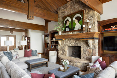 Mountain style living room photo in Salt Lake City