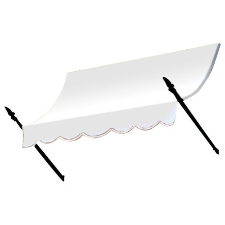 Awntech 7' New Orleans Acrylic Fabric Fixed Awning, White