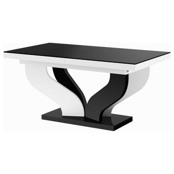 DIVA Dining Table, Black/White