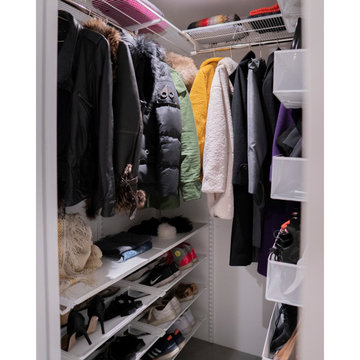 Some ideas for storing shoes in a hallway