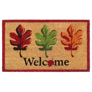 RugSmith Multi Machine Tufted Welcome Fall Leaves Doormat, 18" x 30"