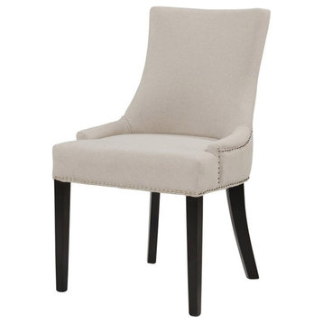 New Pacific Direct Charlotte 19.5" Fabric Dining Chair in Cream/Black (Set of 2)