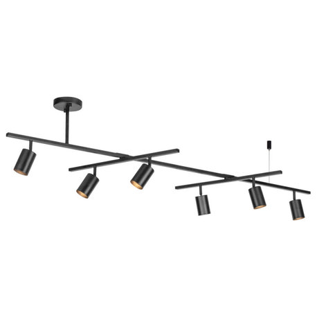 Globe Electric 59829 West 6 Light 64"W Fixed Rail Ceiling Fixture - Matte Black