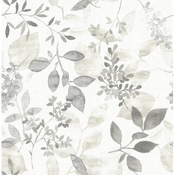 Gossamer Gray Botanical Wallpaper Bolt
