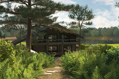 Источник вдохновения для домашнего уюта: летний участок и сад среднего размера в скандинавском стиле с покрытием из гравия