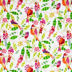 Bird fabric tree leaves math mathematic arithmetic - Fabric
