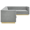 Inspired Home Mathis Sofa, Upholstered, Gray Velvet