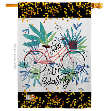 Keep Pedaling House Flag Double-Sided 28x40