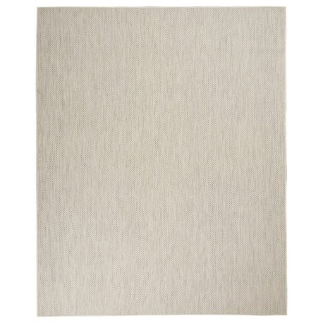 Nourison Courtyard 9' x 12' Ivory Silver Modern Area Rug