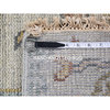 Gray, Oushak Design Fragment, Wool Hand Knotted Square Rug, 3'x3'1"