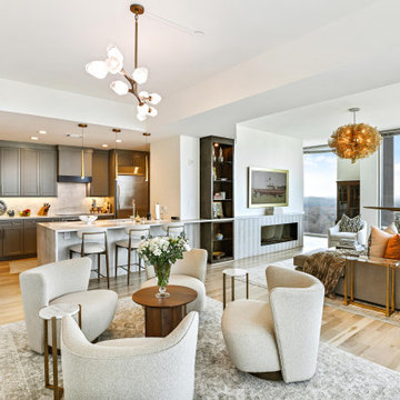 4-Inch White Oak — Open Plan Living Room, Buckhead High-Rise Atlanta