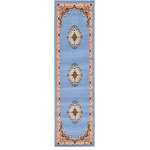 Unique Loom - Unique Loom Light Blue Washington Reza 2' 2 x 8' 2 Runner Rug - The gorgeous colors and classic medallion motifs of the Reza Collection will make a rug from this collection the centerpiece of any home. The vintage look of this rug recalls ancient Persian designs and the distinction of those storied styles. Give your home a distinguished look with this Reza Collection rug.