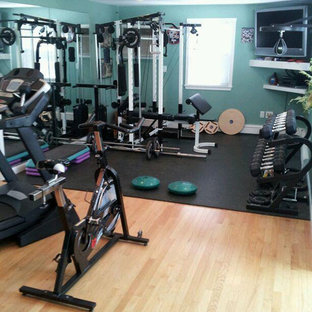 This is an example of a modern home gym in Boston.