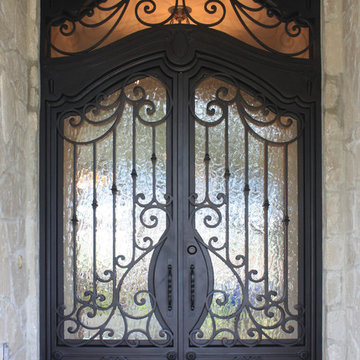 Eyebrow Top Double Door with Transom Window