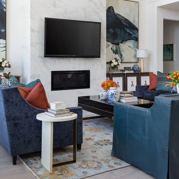 Bold And Colorful Living Room Fulshear TX