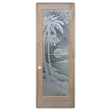 Pantry Door - Palm Sunset - Oak - 24" x 96" - Knob on Left - Push Open