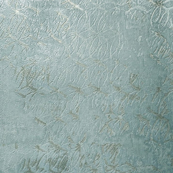 Teal Green Blue bronze metallic faux plaster textured contemporary Wallpaper 3D,