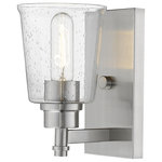 Z-LITE - Z-LITE 464-1S-BN 1 Light Wall Sconce, Brushed Nickel - Z-LITE 464-1S-BN 1 Light Wall Sconce, Brushed Nickel Collection: BohinFrame Finish: Brushed Nickel Frame Material: SteelShade Finish/Color: Clear SeedyShade Material: GlassDimension(in): 6.5(L) x 5(W) x 8.5(H)Bulb: (1)100W Medium base,Dimmable(Not Included)Vanity/Sconce Dual Mount(Up & Down): YesUL Classification/Application: CUL/cETLu/Damp